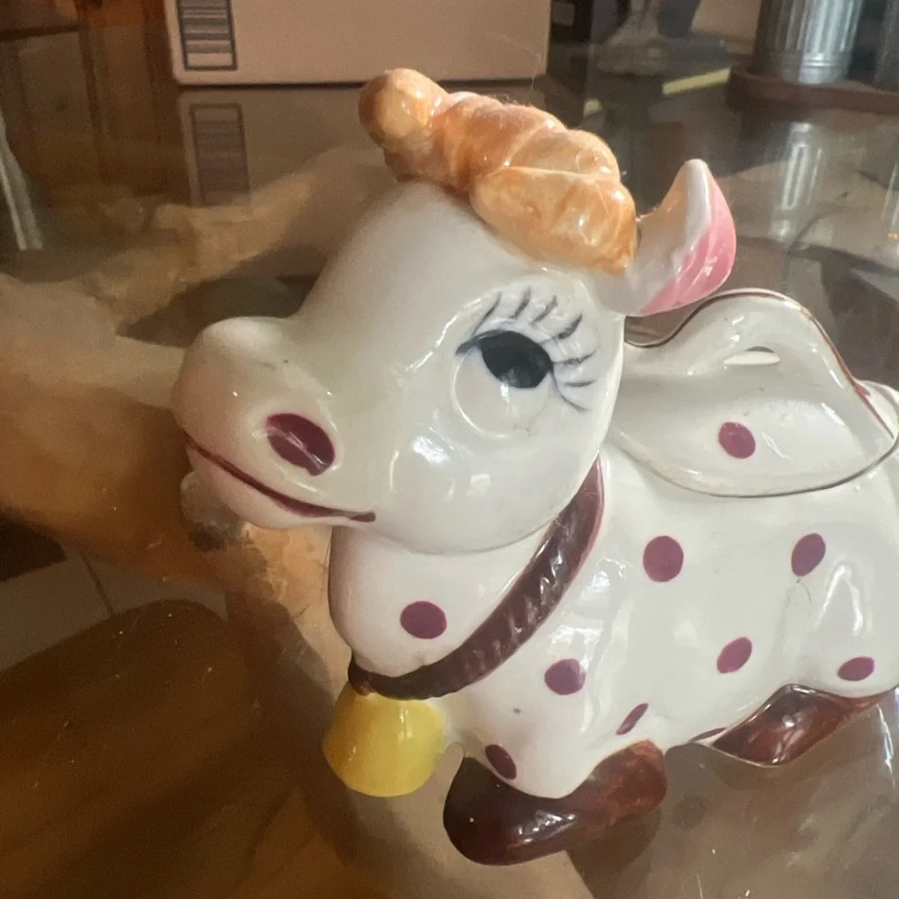Whimsical Polka Dot Cow Creamer